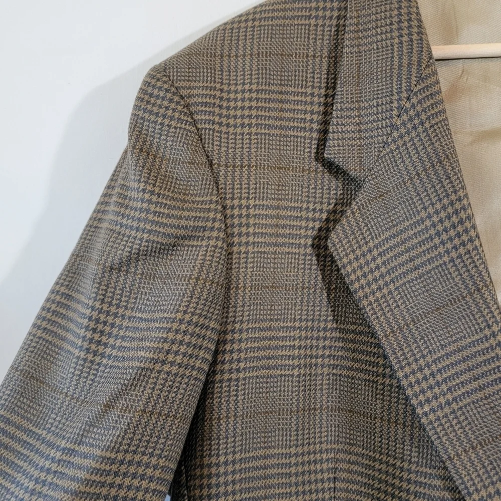 NINO CERRUTI Rue Royale Men's  Houndstooth Wool  Blazer Suit Size 44R Business